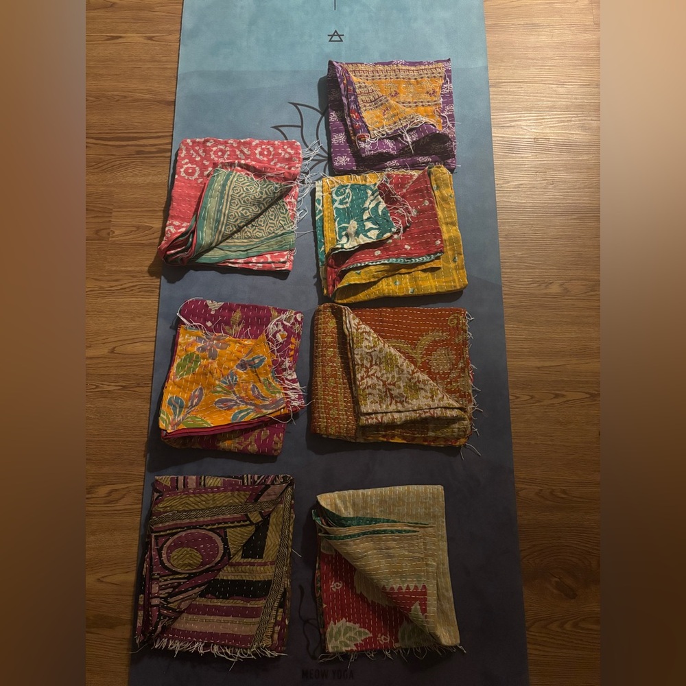 Colorful Kantha 100% cotton scarf $26 each